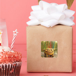 Adesivo Quadrado Amigos Ímpar - Poster de Monstro do Arco-Íris