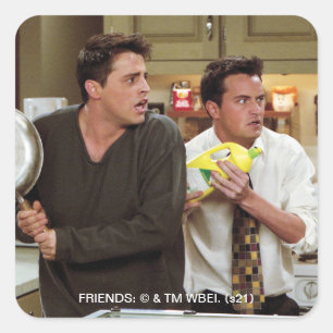 Adesivo Quadrado AMIGOS™  Joey & Chandler com medo