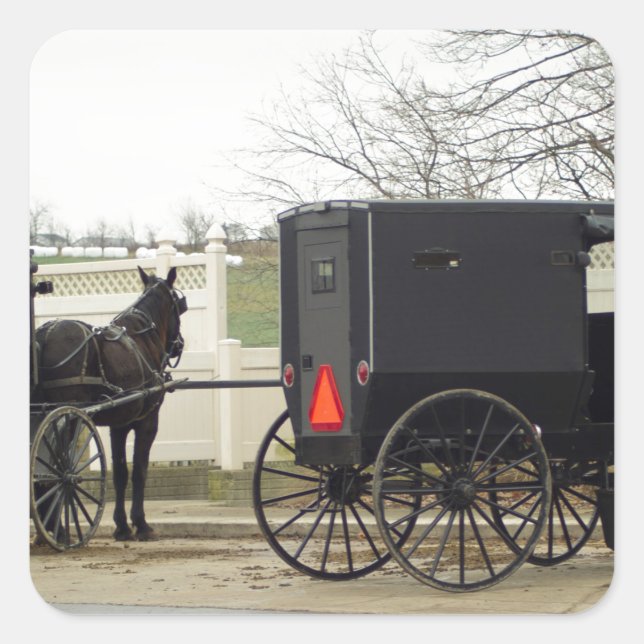 Adesivo Quadrado Amish Buggy "Parking Lot" (Frente)