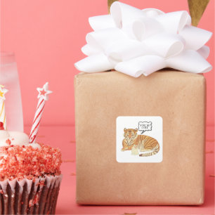 Adesivo Quadrado Amizade a Tigre e Bunny - Figuras