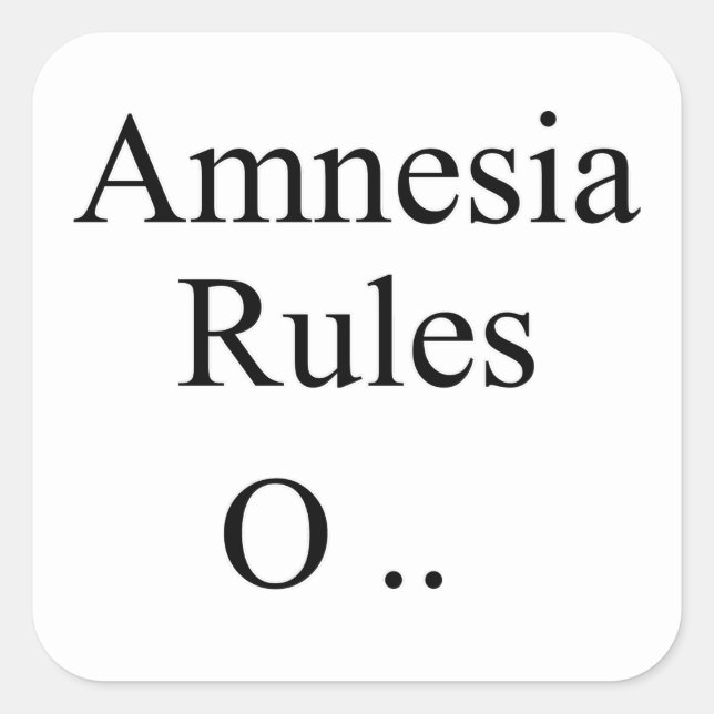 Adesivo Quadrado Amnésia (Frente)