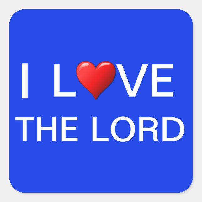 Adesivo Quadrado Amo o senhor (Frente)