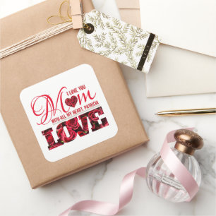 Adesivo Quadrado Amo-te o Dia das Mães 