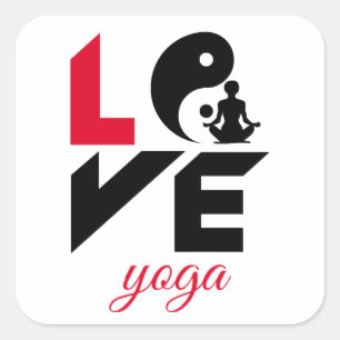 Adesivo Quadrado Amo yoga