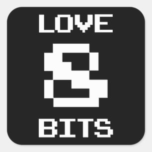 Adesivo Quadrado Amor 8 Bits