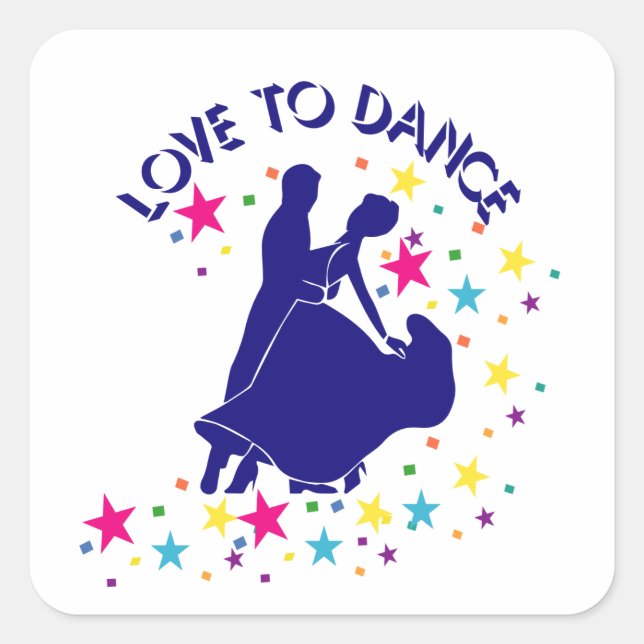 Adesivo Quadrado Amor à dança (Frente)