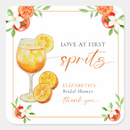Adesivo Quadrado Amor à Primeira Spritz Festa de Noivado Aperol Per