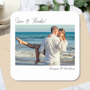 Adesivo Quadrado Amor & Agradecimento, Personalize Foto & Nomes
