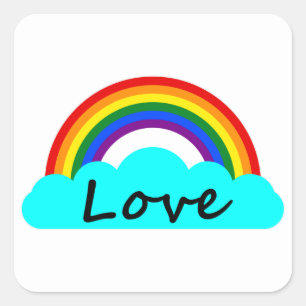 Adesivo Quadrado Amor - Arco-íris LGBT