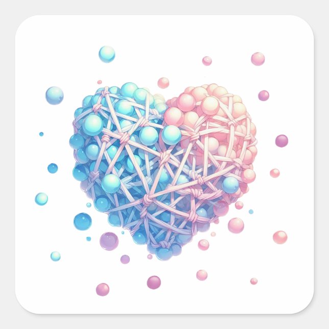 Adesivo Quadrado Amor Bears Todas As Coisas (Frente)