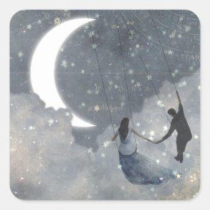 Adesivo Quadrado Amor celeste