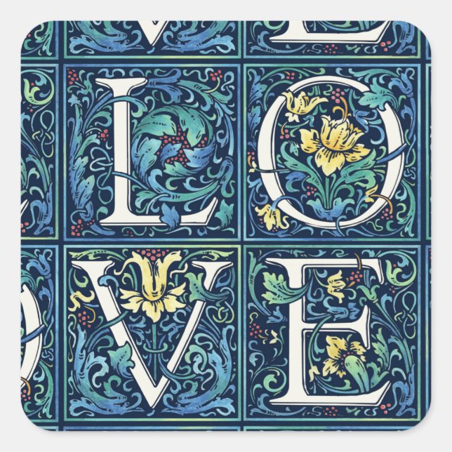 Adesivo Quadrado AMOR Colorido (Frente)