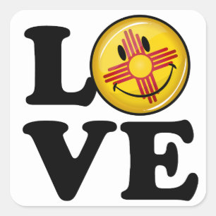 Adesivo Quadrado Amor da bandeira de sorriso de New mexico