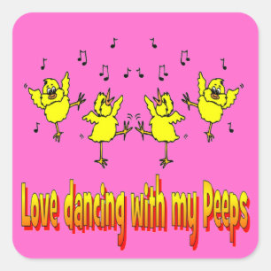 Adesivo Quadrado Amor Dançando Com Meu Viciado Em Peeps