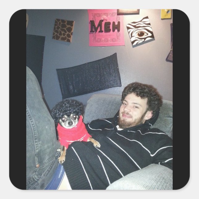 Adesivo Quadrado amor de chihuahua (Frente)