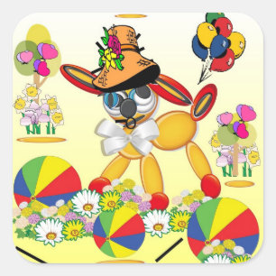 Adesivo Quadrado Amor de filhote de cachorro