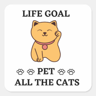 ADESIVO QUADRADO AMOR DE GATO ENGRAÇADO POR TODOS OS GATOS
