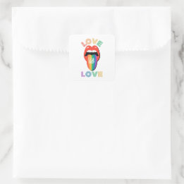 Adesivo Quadrado Amor é amor Diversão do Orgulho LGBTQ Legal Mês