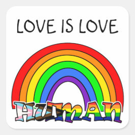 Adesivo Quadrado Amor é Amor, Humano, Arco-Íris