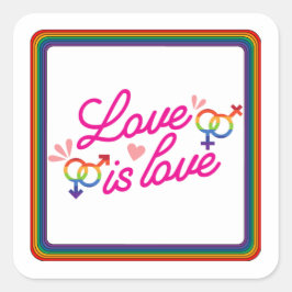 Adesivo Quadrado "Amor é Amor" Praça-Praça