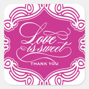 Adesivo Quadrado Amor é doce Casamento Vestidos