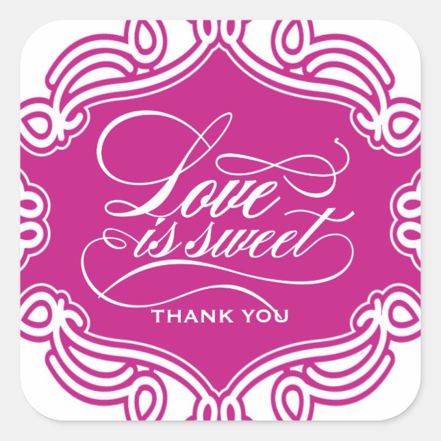 Adesivo Quadrado Amor é doce Casamento Vestidos (Frente)