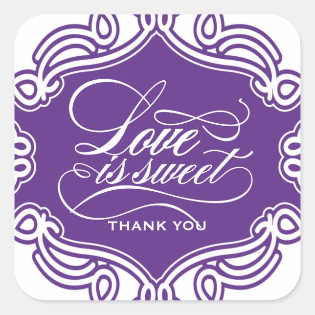 Adesivo Quadrado Amor é doce Casamento Vestidos (Frente)