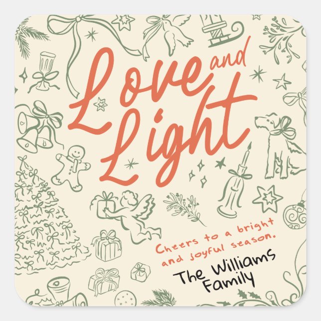 Adesivo Quadrado Amor e Natal Claro (Frente)