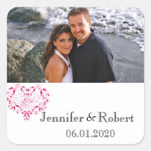 Adesivo Quadrado Amor em qualquer idioma Pink Wedor Sticker