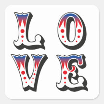 Amor - Estilo de Circo de Carnaval Vintage