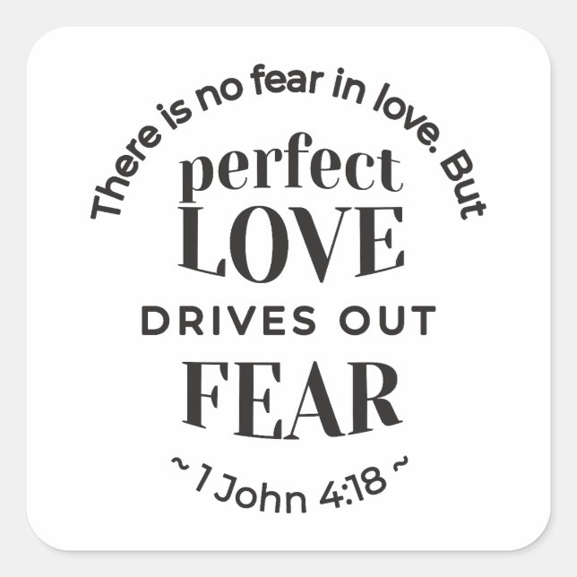 Adesivo Quadrado Amor Eterno - 1 Arte de Citação das Escrituras Joh (Frente)