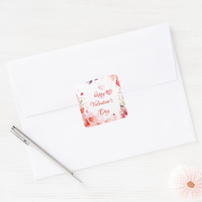 Adesivo Quadrado Amor | FELIZ DIA DE OS NAMORADOS (Envelope)