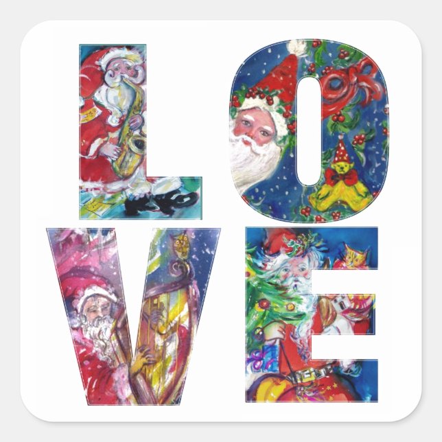 ADESIVO QUADRADO AMOR FESTA XMAS DE PAPAIS NOEIS MUSICAIS (Frente)