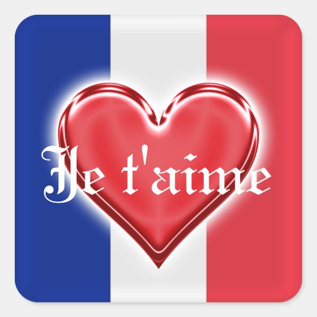 Adesivo Quadrado Amor francês (Frente)