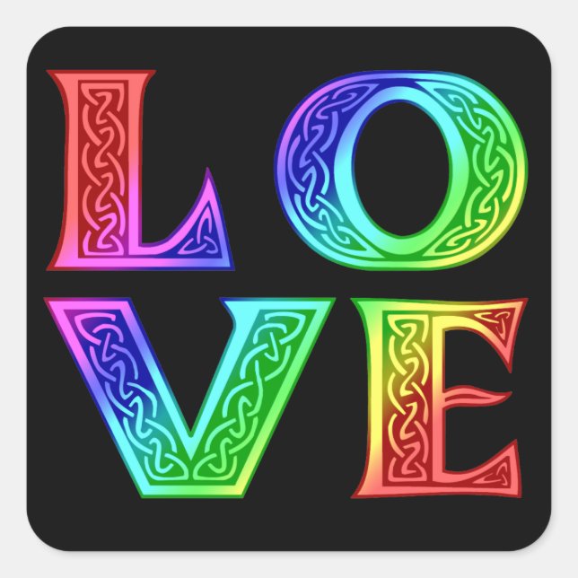 Adesivo Quadrado AMOR - Letra Celular (Frente)