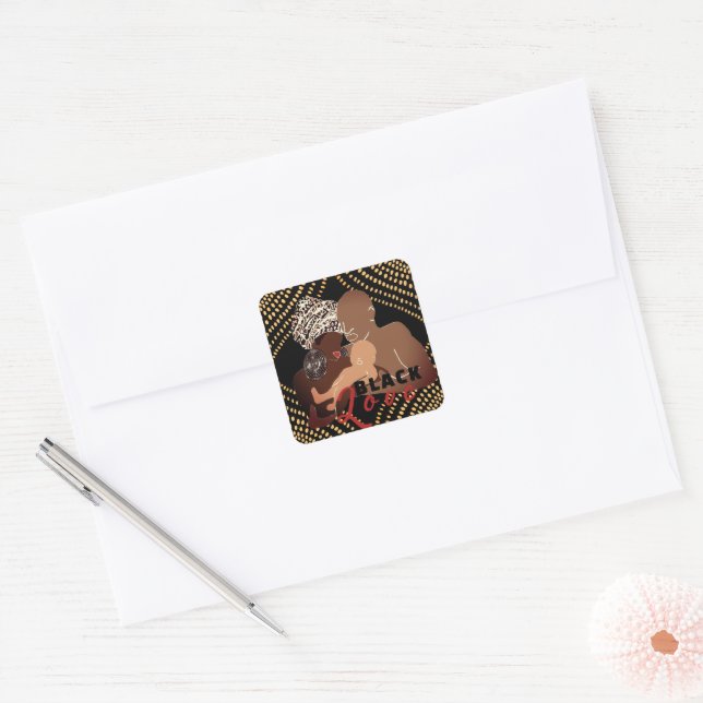 Adesivo Quadrado Amor Negro (Envelope)