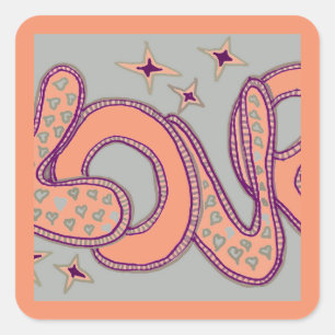 Adesivo Quadrado Amor no estilo dos anos 60