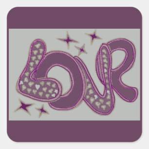 Adesivo Quadrado Amor no estilo dos anos 60