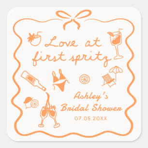 Adesivo Quadrado Amor no First Spritz Chá de panela Sticker