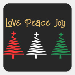 ADESIVO QUADRADO AMOR PEACE JOY HOLIDAY STICKERS