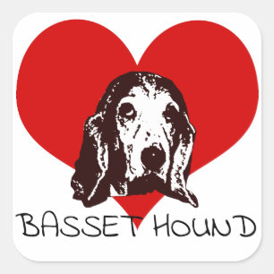 Adesivo Quadrado Amor por Basset Hound