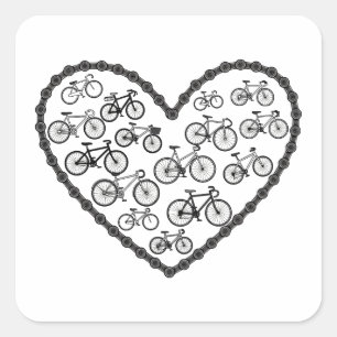 Adesivo Quadrado Amor por Bicicletas