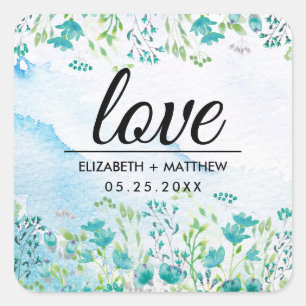 Adesivo Quadrado Amor. Primavera Wildflower Stickers