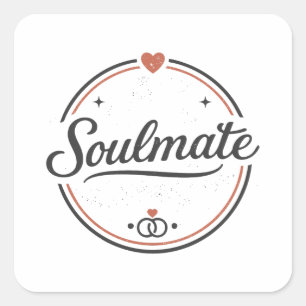 Adesivo Quadrado Amor Retro Minimalista de Alma(Alegre) Casal Combi