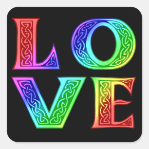 Adesivo Quadrado AMOR - rotulação celta