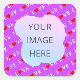 Adesivo Quadrado AMOR Roxo