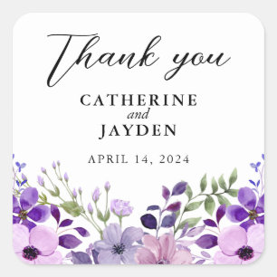 Adesivo Quadrado Amor Roxo Elegante