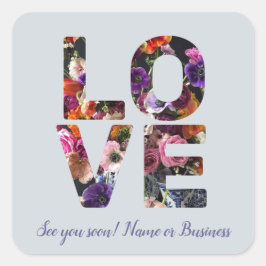 Adesivo Quadrado AMOR Tema do Dia dos Namorados Foto Floral Persona