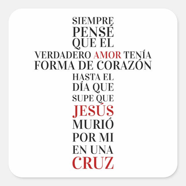 Adesivo Quadrado Amor verdadeiro (Frente)