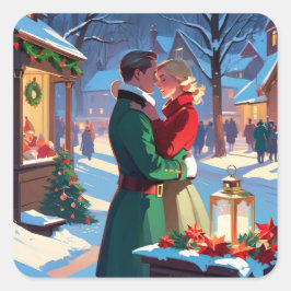 Adesivo Quadrado Amor verdadeiro no Natal - Sticker
